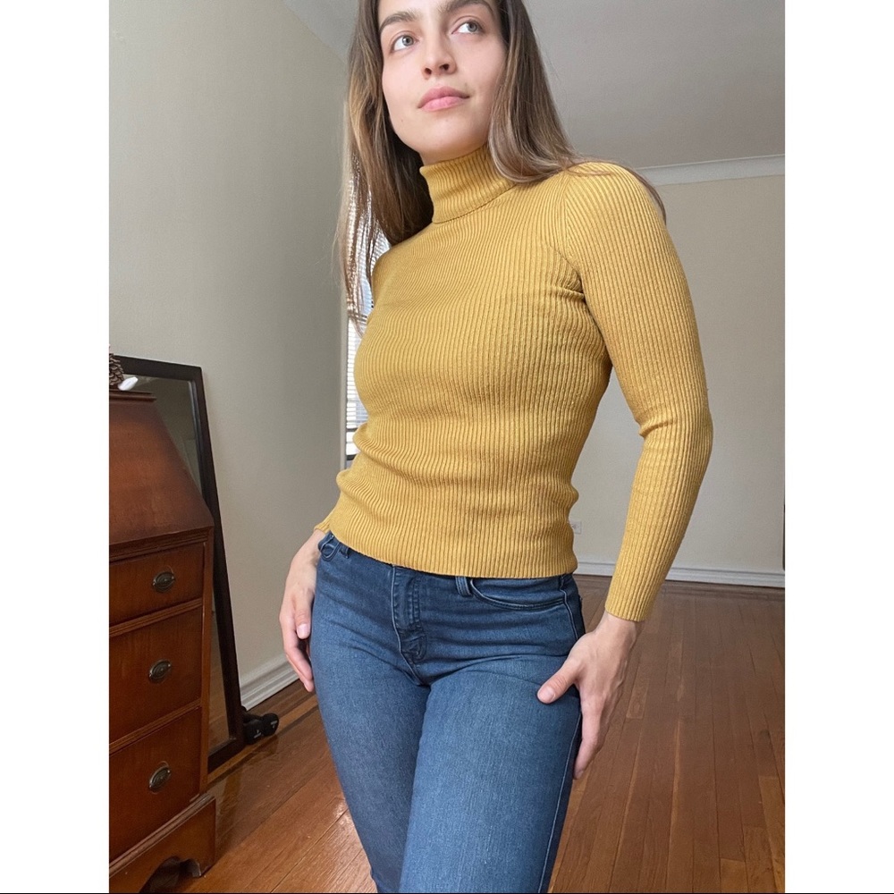 “ ambiance apparel “ Mustard Turtleneck
